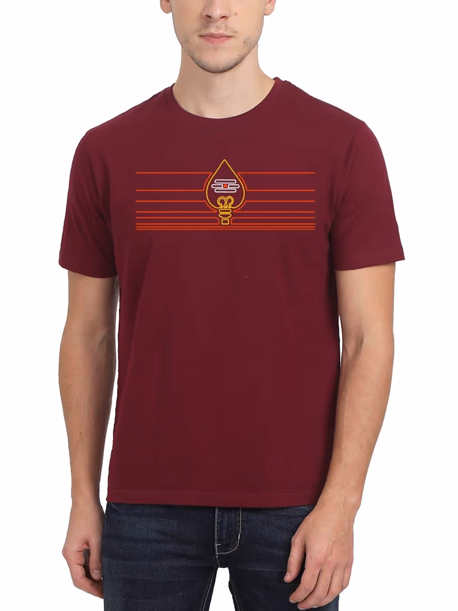 Vel Chest Print God Murugan T-Shirt For Men - Half Sleeve