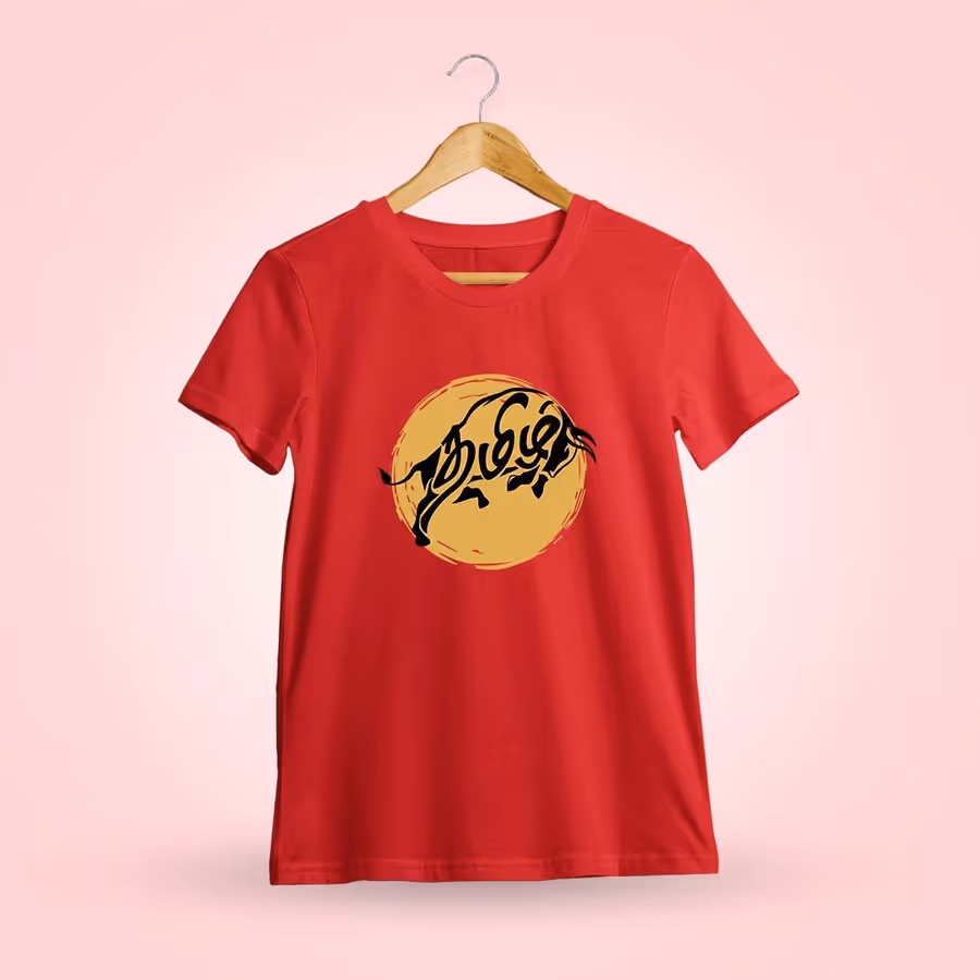 Tamil Jallikattu Red T-Shirt