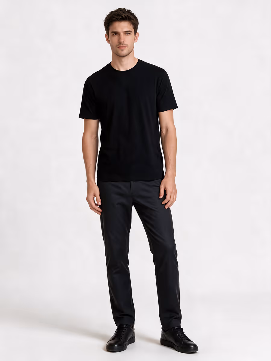 Men's Black Half Sleeve Round Neck Plain T-Shirt