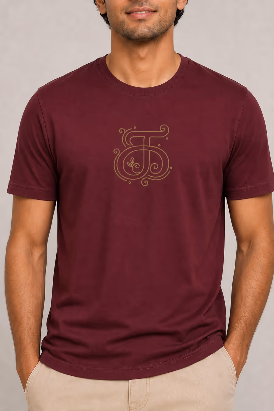 Ka Tamil Letter Graphic T-Shirt For Men - Half Sleeve