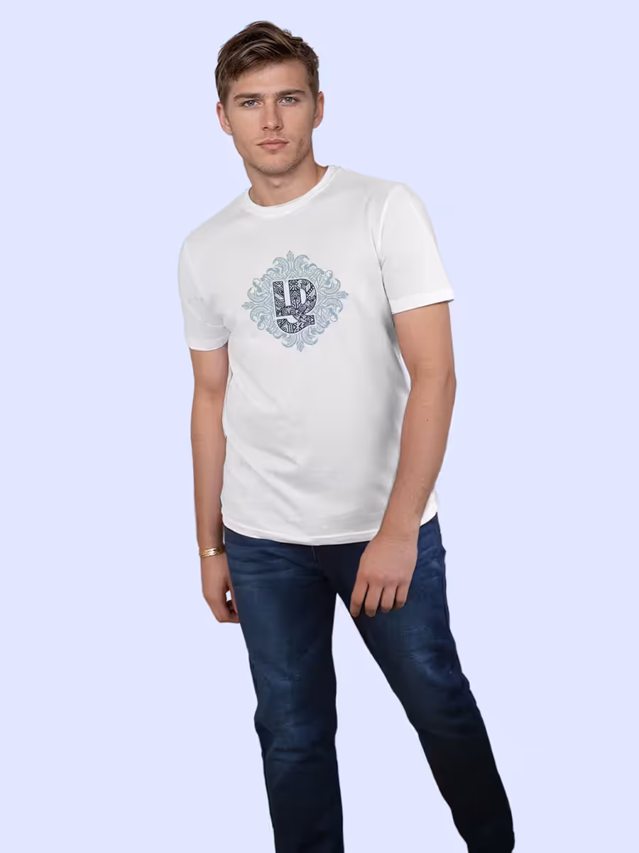 Unique Letter Zhagaram T-Shirt For Men - Half Sleeve