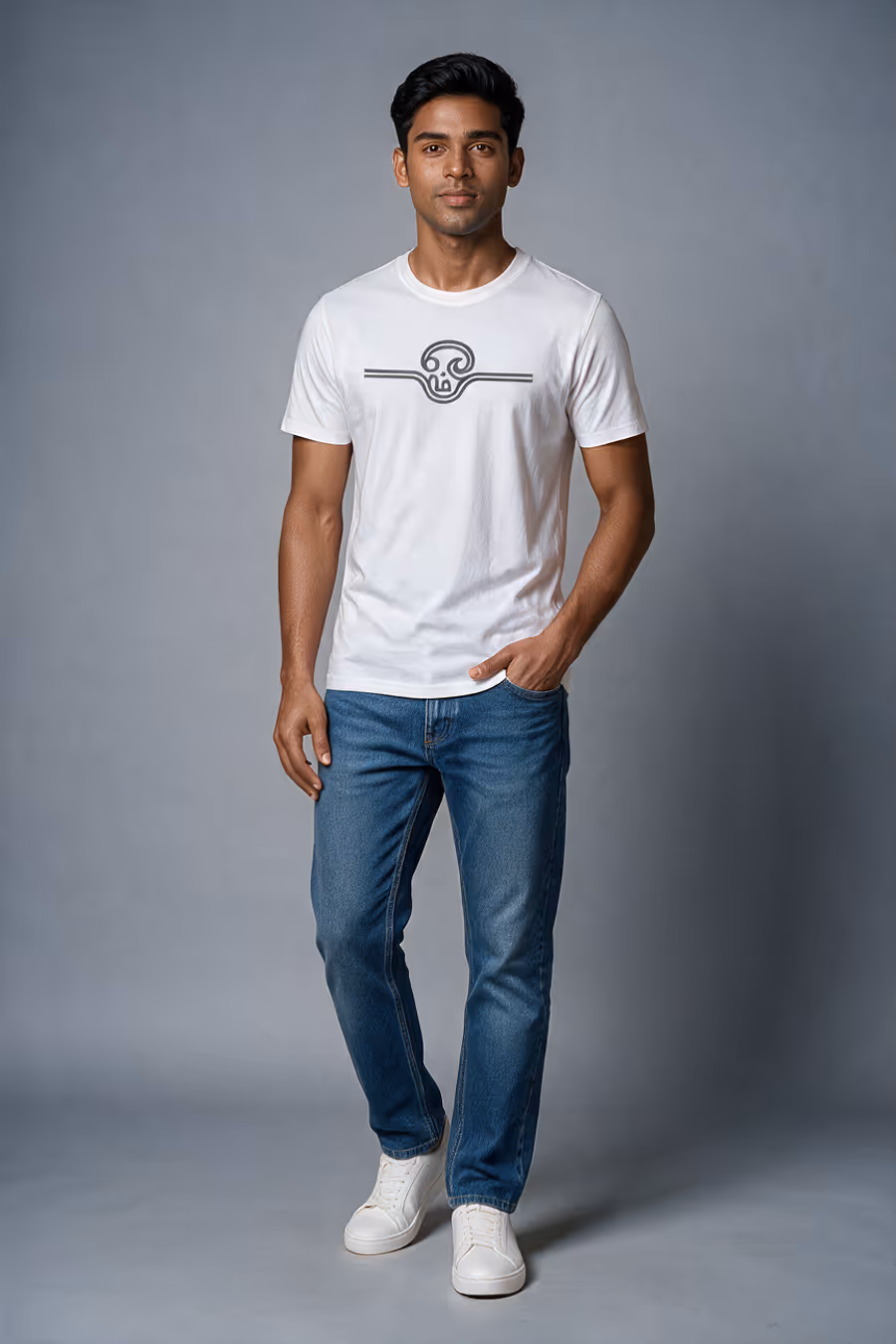 Tamil Om T-Shirt For Men - Half Sleeve