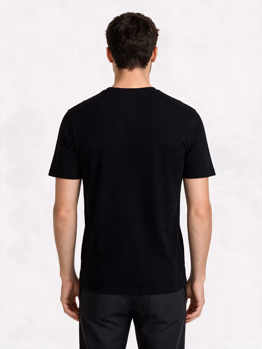 Men's Black Half Sleeve Round Neck Plain T-Shirt