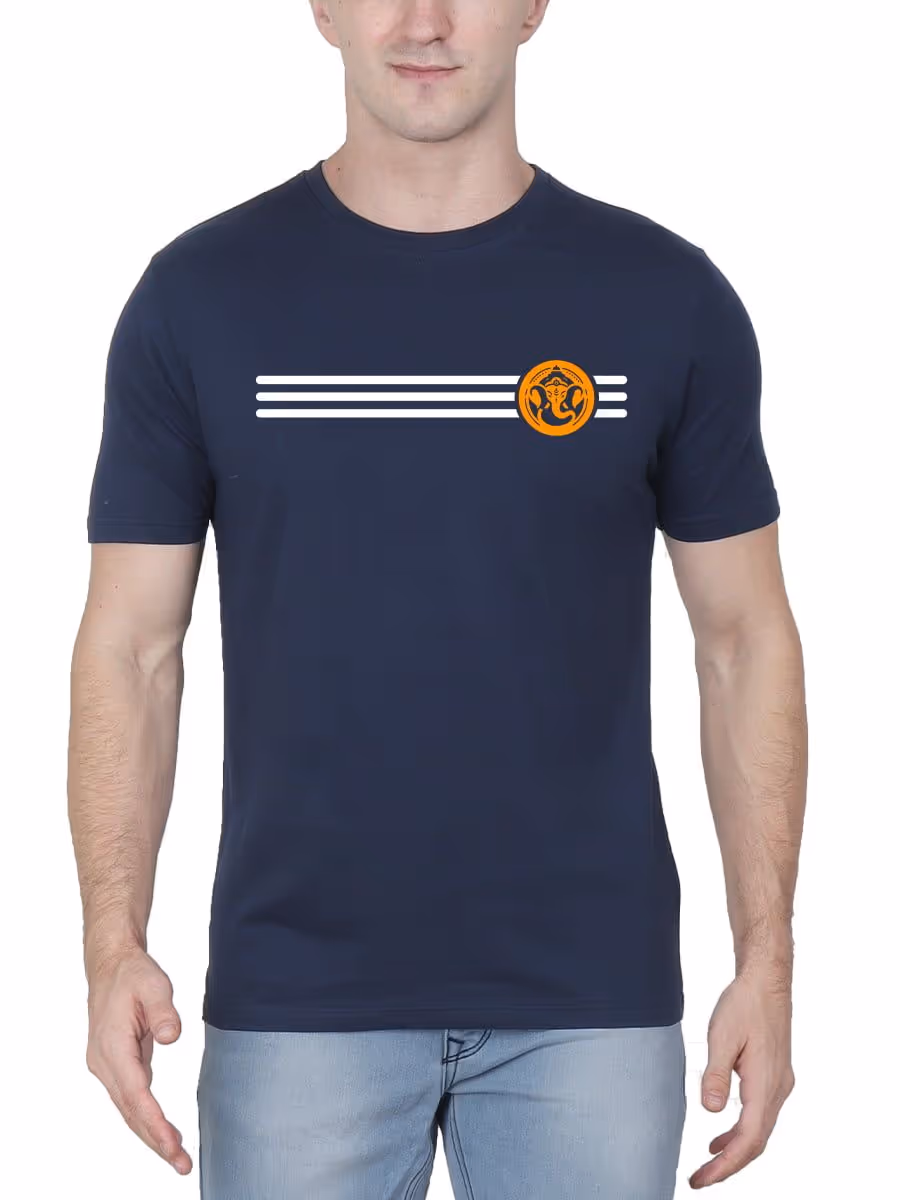 Pillaiyar Chest Print Vinayagar T-Shirt For Men - Half Sleeve