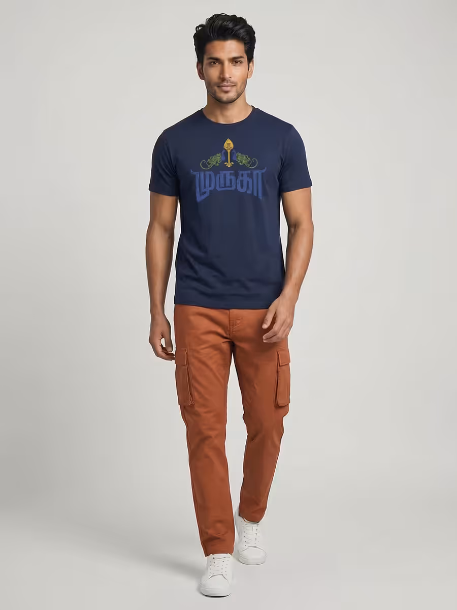 Muruga Navy T-Shirt For Men - Half Sleeve