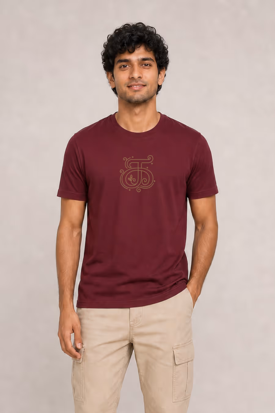 Ka Tamil Letter Graphic T-Shirt For Men - Half Sleeve