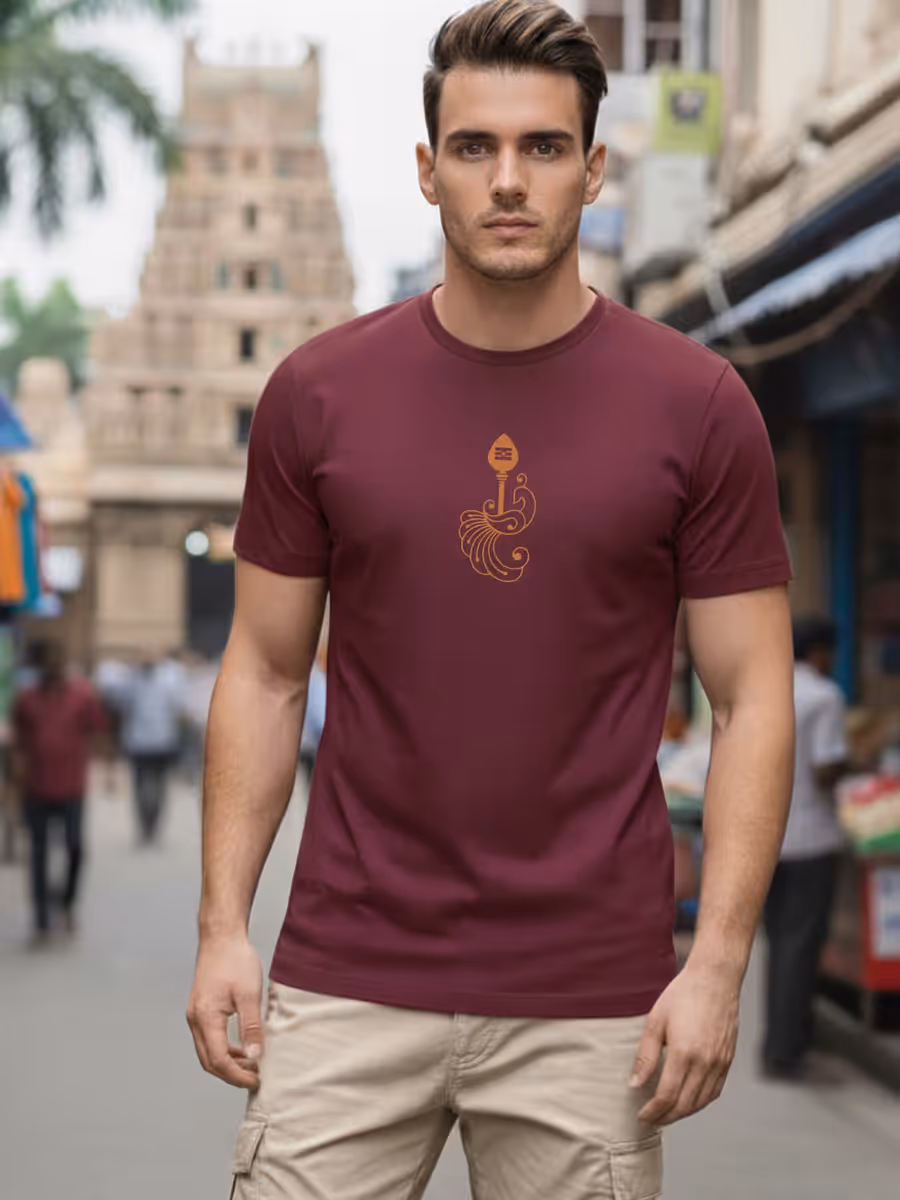Minimal Vel Mayil T-Shirt For Men - Half Sleeve