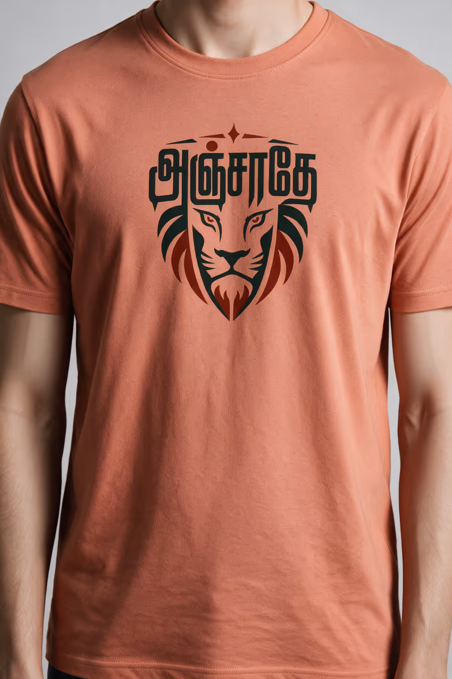 Anjathe Tamil Graphic T-Shirt For Men - Half Sleeve