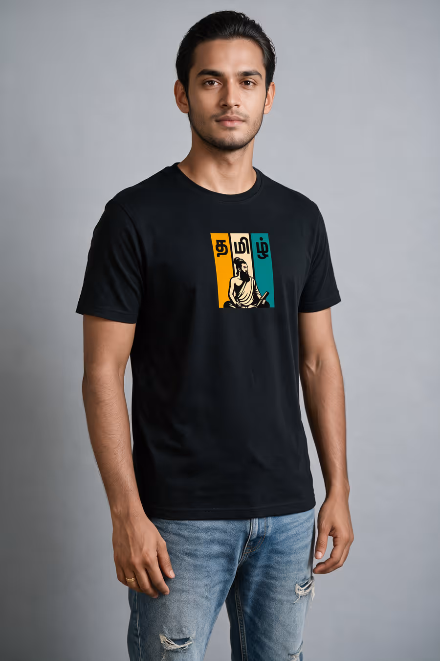 Tamil Valluvar Graphic T-Shirt For Men - Half Sleeve