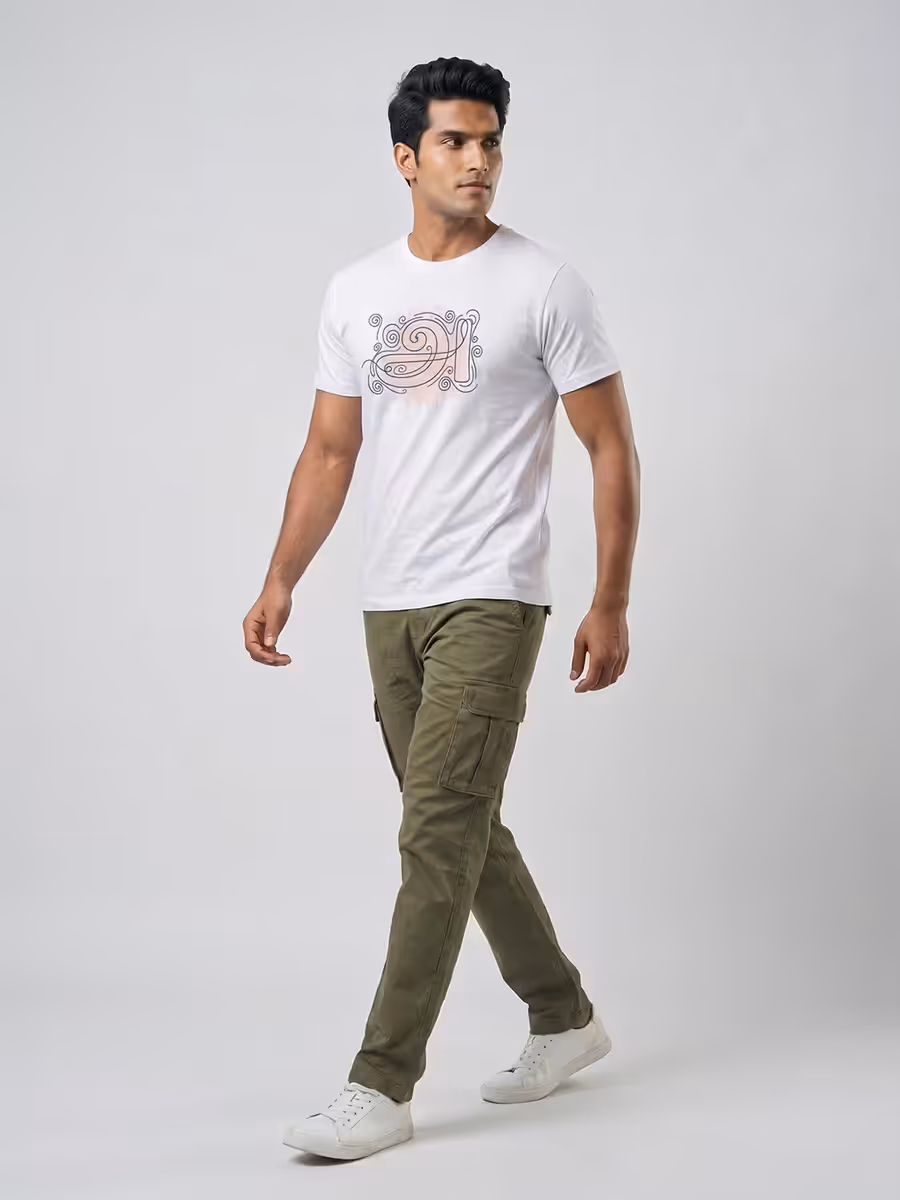 Aana Line art T-Shirt For Men - Half Sleeve