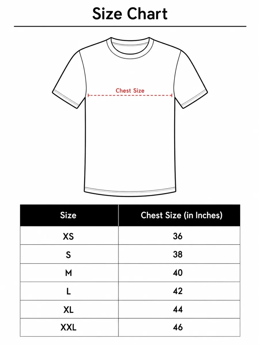 T-shirt size chart